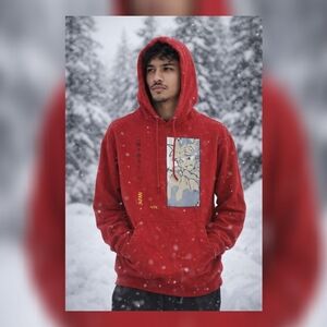 Ring Of Fire Men's Anime Punch Hoodie L